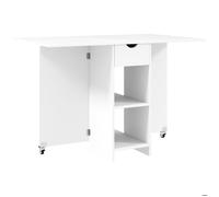 Plaque épaissieTable de salle à manger pliante Table de cuisine mobile pour 2 à 4 personnes avec plateaux ouverts, 1 tiroir, table