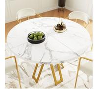 Plaque épaissieTable ronde (100 x 100 x 76 cm), table ronde légère et luxueuse pour 4 - 6 personnes, idéale pour la salle à manger