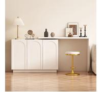 ""Plaque épaissieTable, table d'ordinateur pivotante d'angle en l, bureau, vanité, blanc 110 cm ""