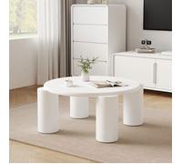Plaque épaissieWhite CloudWhite Cloud table basse, table basse moderne avec 4 pieds de support stables, petite table basse blanche