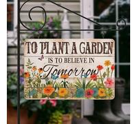 Plaque Étain Signe Planter un jardin c'est croire en demain plaque
