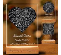 Plaque Étoilée Personnalisée - Premier Rendez-vous - Carte du Ciel - Là où tout a commencé, cadeau de couple en plaque acrylique