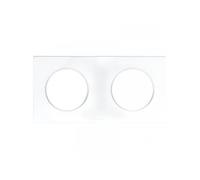 Plaque Square Eur'Ohm - 2 postes - Entraxe 71mm - Blanc