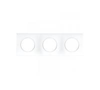 Plaque - EUR'OHM - Square - Blanc - 3 postes - Plastique