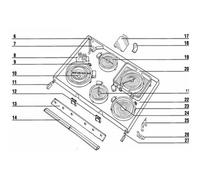 PLAQUE FOYER DOUBLE Ø140 X 210 M/M REP20 POUR TABLE DE CUISSON KUPPERSBUSCH - 160327
