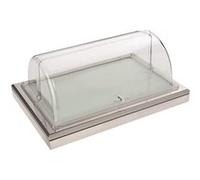 Plaque froide 600 x 400 avec couvercle Roll Top en verre trempé G