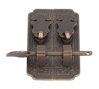 Plaque Frontale D'armoire Chinoise en Laiton, Poignée Rétro en Bronze pour Armoires, Armoires, 2 X Poignées à Fond Plat, 3 X Raccords en Cuivre