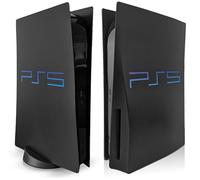 Plaque frontale et latérale pour PS5 Disc Edition - Accessoire de rechange - Plaque noire anti-rayures et anti-poussière - Protection de la peau