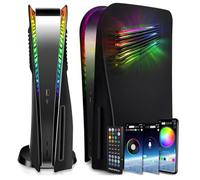 Plaque frontale et latérale pour PS5 Disc Edition - Coque de rechange - Noire anti-rayures et poussière - Grille d'aération carrée LED