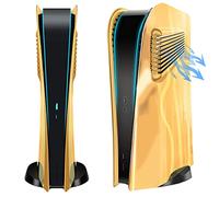 Plaque frontale numérique pour PS5, chromée, dorée, avec grilles de refroidissement, couvercle incurvé de rechange, accessoire pour Playstation 5 Digital Edition