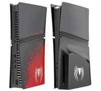 Plaque frontale pour PS5 - Plaques latérales pour console PlayStation 5 Disc Edition - Accessoire de rechange - Plaque noire anti-rayures et anti-poussière - Protection de la peau (Spider Pro Edition)