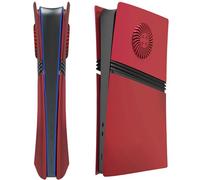 Plaque Frontale pour PS5 Pro, Couvercle Avant Couvercle Arrière avec Event de Refroidissement, Plaques de Remplacement pour Boîtier Etanche à la Poussière (Rouge Édition Numérique)