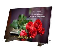 PLAQUE FUNERAIRE bouquets de roses