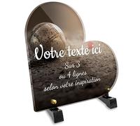 Plaque funéraire Coeur Personnalisable en plexi Motif Boule de pétanque 01, différentes Tailles, épaisseur 6mm, personnalisée sur Plusieurs Lignes 15x15 cm