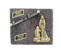 Plaque Funéraire de l'Apparition de Lourdes en granit 10x12cm