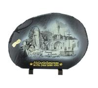 Plaque Funéraire de Lourdes en Ardoise des Pyrénées 33x24cm