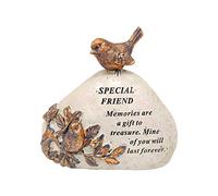 Plaque funéraire en forme de rouge-gorge, cadeau ornemental, gravé avec un verset spécial sympathique | Une pierre de décoration funéraire personnalisée pour vos proches (ami)