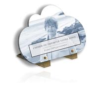 Plaque Funéraire Forme Nuage 100% Personnalisée avec Photo (Fond Intégral) - Plexiglas Premium 8mm effet Verre - Pieds couleur Bronze Inclus - Fabriqué en France