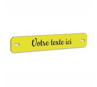 Plaque funéraire gravée personnalisée 1 à 2 lignes 14x2,2cm percée autocollante Jaune