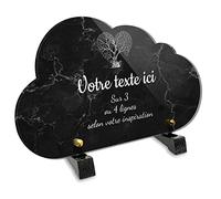 Plaque funéraire Nuage personnalisable en plexi motif Arbre cœur, différentes tailles, épaisseur 6mm, personnalisée sur plusieurs lignes 25x15 cm