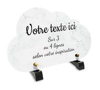 Plaque funéraire Nuage personnalisable en plexi motif Marbre, différentes tailles, épaisseur 6mm, personnalisée sur plusieurs lignes 25x15 cm
