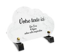 Plaque funéraire Nuage Personnalisable en plexi Motif Marbre, différentes Tailles, épaisseur 6mm, personnalisée sur Plusieurs Lignes 20x12 cm