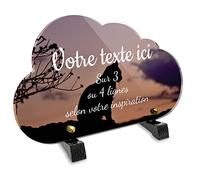 Plaque funéraire Nuage personnalisable en plexi motif Silhouette de chat, différentes tailles, épaisseur 6mm, personnalisée sur plusieurs lignes 25x15 cm