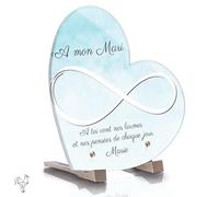 Plaque Funéraire Personnalisable Coeur Infini - Plaque Funéraire avec texte Personnalisé sans Inter funéraire en Altuglass - Résistante aux Intempéries et Traitée Anti UV (21x21 cm (Petit))