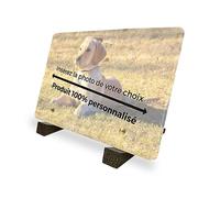 Plaque Funéraire Personnalisée Chien - Photos et Textes 100% Personnalisables - Souvenir commémoratif pour Animaux - Souvenir Chien Décédé - Résistante aux Intempéries et Anti UV (22,5x15 cm (Moyen))