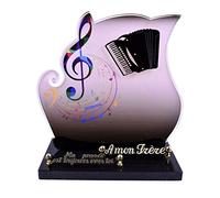 Plaque funéraire Personnalisée | Plaque personnalisée | plaque funéraire personnalisable | Objet personnalisable | Accordéon | Plaque funéraire galbée | Altuglas | 30 x 30 cm