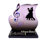 Plaque funéraire Personnalisée | Plaque personnalisée | Plaque funéraire Personnalisable | Objet Personnalisable | Les Danseurs | Plaque funéraire galbée | Altuglas | 30x30cm
