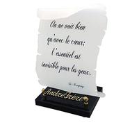 Plaque funéraire Personnalisée | Plaque personnalisée | Plaque funéraire Personnalisable | Objet Personnalisable | Parchemin | Plaque funéraire galbée | Altuglas | Blanc | L 20 x H 26 cm