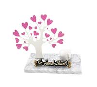 Plaque Funéraire | Plaque Mortuaire | Plaque funéraire personnalisée | Plaque funéraire Personnalisable | Arbre Cœur et Colombe | Plaque funéraire galbée | L 20 x H 21 cm | 1 Inter