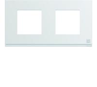 Plaque gallery plastique injecté 2 postes horizontale 71mm pure antibacterien - HAGER WXP9912