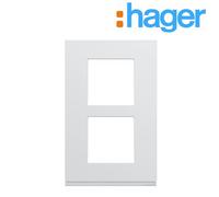 plaque - 2 postes - verticale - 57 mm - pure - hager gallery wxp0022