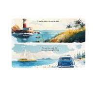 Plaque Garage Vintage En Métal, Illustration De Voyage à L'Aquarelle, Plaque De Porte à Suspendre, Cadeau Créatif Pour La Décoration Du Garage Et Atelier, 20x30cm