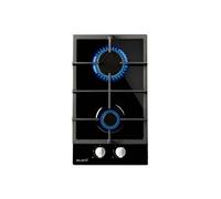plaque gaz 2 feux 4000w gaz bouteille verre noir - marque française