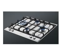 Plaque gaz - Siemens - 4 foyers - Commande frontales - Allumage une main - Supports fonte - Couleur inox