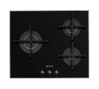 Plaque Gaz - SMEG - PV163B3 - 3 foyers - 6900 Watts - Finition verre