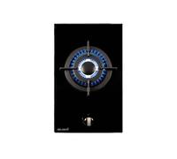 BELDEKO - Plaque Gaz verre noir - 1 Feu - encastrable - double couronne