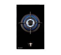 Plaque Gaz verre noir - 1 Feu - encastrable - double couronne