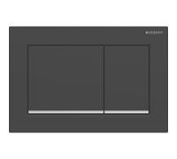 Plaque Geberit Omega20 carrée DT noir mat laqué facile net chromé brillant - GEBERIT 115.080.14.1