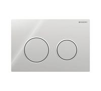 Geberit Omega20 - Plaque de commande pour WC avec pour chasses d'eau à 2 volumes chrome ultra brillant / finition satin chromé/chrome ultra brillant