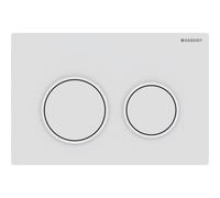 Plaque Geberit Omega20 ronde DT blanc mat laqué facile net blanc - GEBERIT 115.085.01.1
