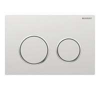 Plaque Geberit Omega20 ronde DT chromé mat laq facile net chromé brillant - GEBERIT 115.085.JQ.1