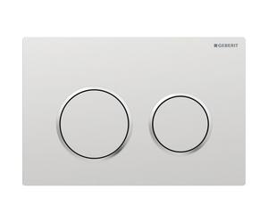 Plaque Geberit Omega20 ronde DT chromé mat laq facile net chromé brillant - GEBERIT 115.085.JQ.1