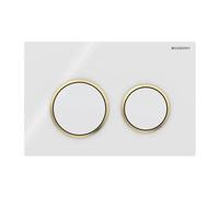 Geberit Plaque d'actionnement Omega 20 Ronde 115085KK1 blanc /plaquée or, pour réservoir Omega