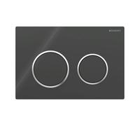 Geberit Plaque de commande Omega20, pour rinÃ§age 2 volumes, Coloris: noir / chromÃ© brillant / noir - 115.085.KM.1