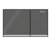 Plaque Geberit Omega60 carrée DT à fleur gris vel réfl chr bri - GEBERIT 115.081.JK.1