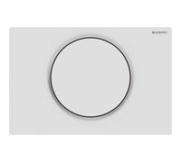Plaque Geberit Sigma10 ronde interrompable blanc mat laqué facile net poli - GEBERIT 115.758.JT.5